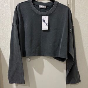 BluChic Women's Charcoal Crop Top